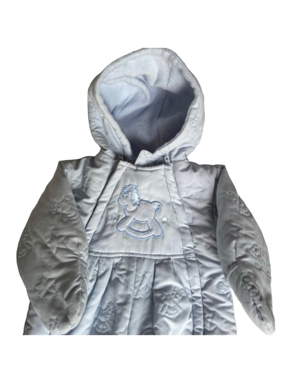 Le Petit Rothschild Infant Snowsuit 6mo Attached Mittens Booties Puffer Bunting - Picture 1 of 14